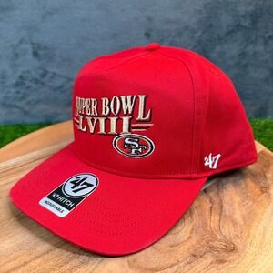 '47 Brand SF 49ers Super Bowl LVIII Hitch Snapback NFL Hat Cap Red Mens NEW